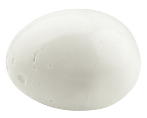 boiled egg without shell, isolated on white background, full depth of field