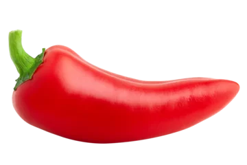 Gardinen Chilischoten red hot chili peppers isolated on white background, full depth of field  © grey