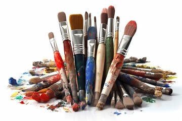 Obraz premium artist painting isolated on white background. Generated by AI