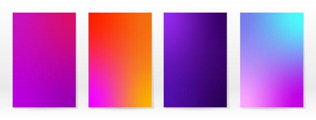 Minimal Poster. Pastel Soft. Rainbow Gradient Set. - 604874247