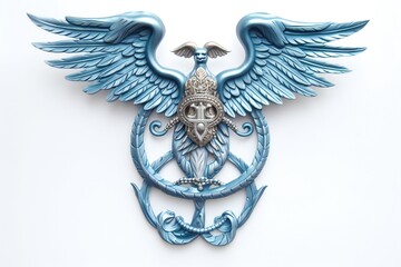 Medical Caduceus Emblem on White Background Generative AI 