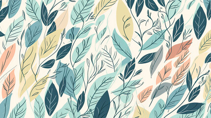 Abstract small Leaves Seamless Background Hand draw style background