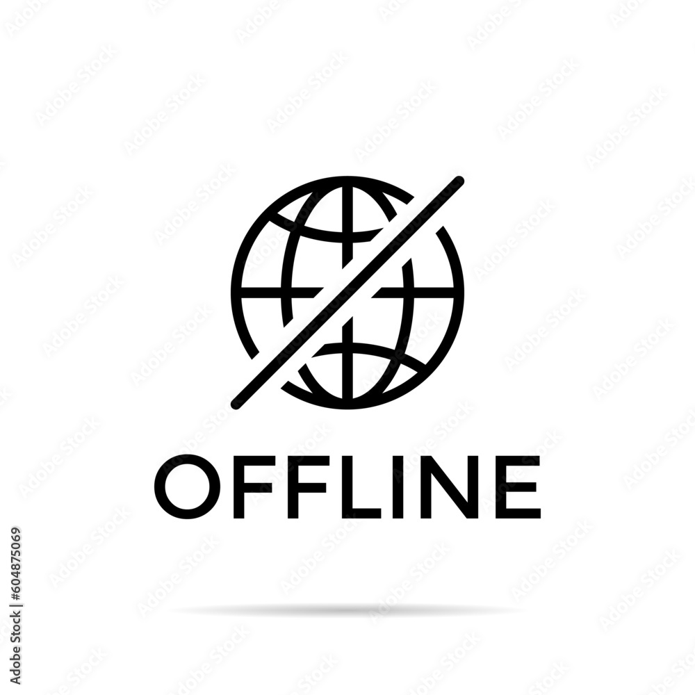 Poster offline internet icon vector. off network symbol concept