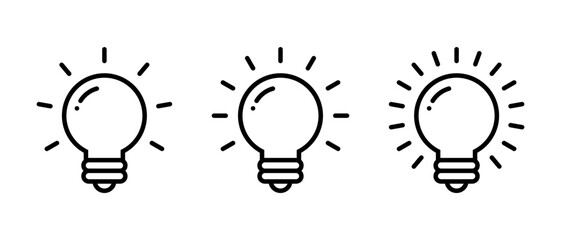 Creative idea, light bulb icon vector. Lamp symbol in flat style
