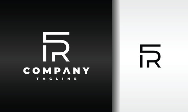 monogram initial letter FR logo