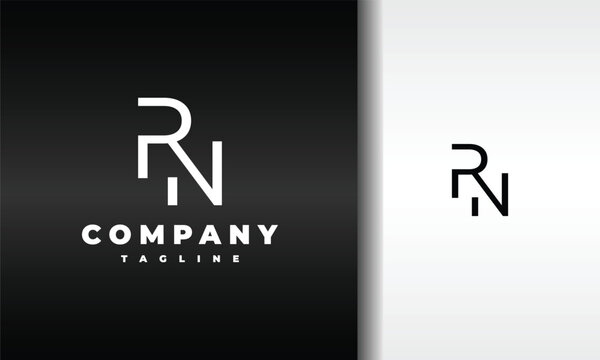 monogram initial letter RN logo
