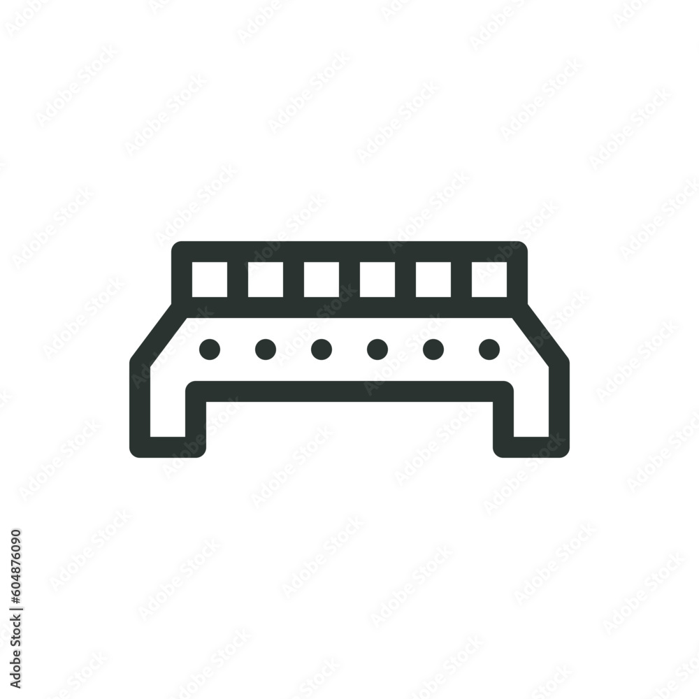 Poster din rail busbar isolated icon, din rail terminal block vector icon with editable stroke