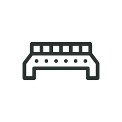 DIN rail busbar isolated icon, din rail terminal block vector icon with editable stroke