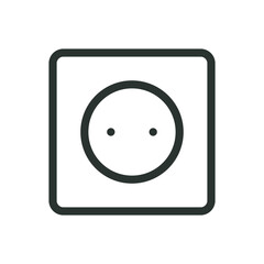 Electrical outlet isolated icon, power outlet vector icon with editable stroke