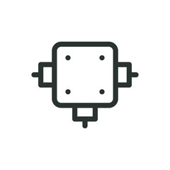 Junction box isolated icon, PVC square electrical junction box vector icon with editable stroke