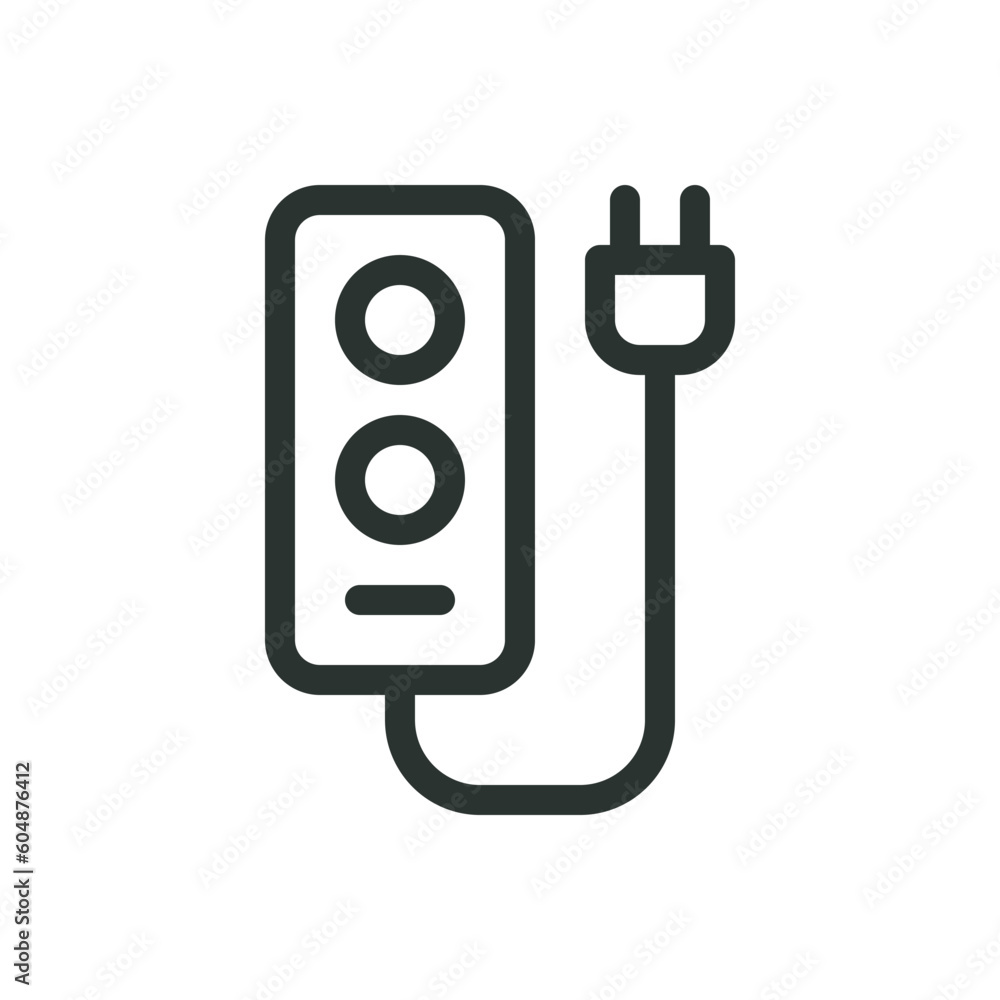 Poster power strip isolated icon, extension socket vector icon with editable stroke