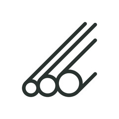 Round pipes isolated icon, PVC electrical conduits vector icon with editable stroke