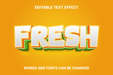 Fresh 3D Vector Text Effect Fully Editable High Quality