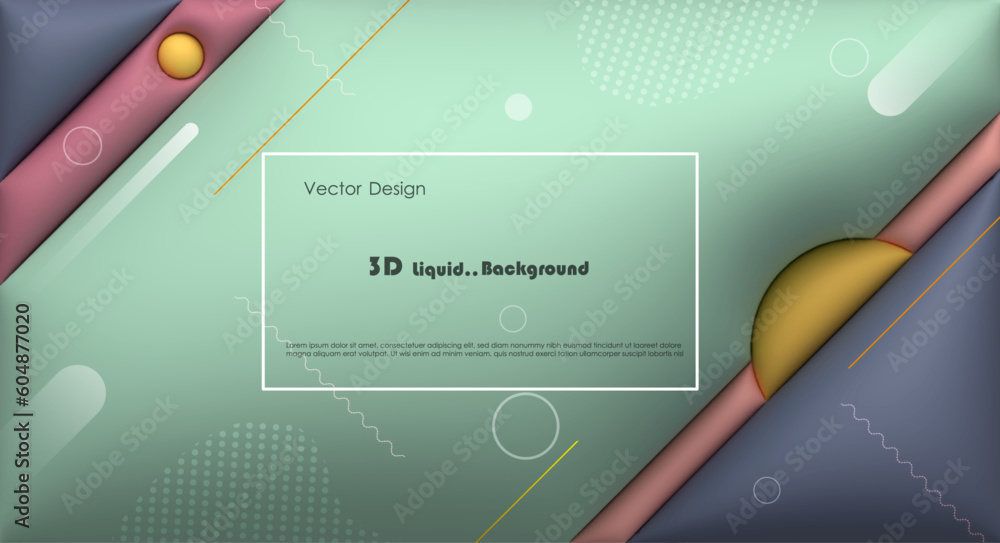 Poster vector, illustration abstract element with dynamic shape, gradient color, 3d rendering background. m