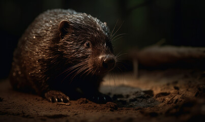 Fototapeta premium photo of mole in its natural habitat. Generative AI