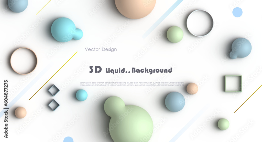 Poster vector, illustration abstract element with dynamic 3d shape, gradient color background. minimal line