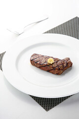 grilled beef steak with vegetables