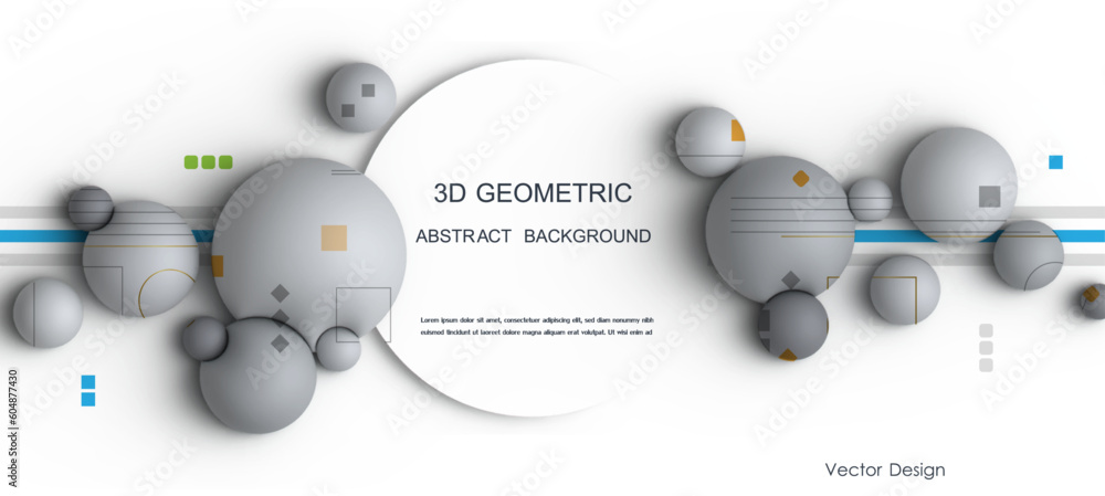 Poster vector, illustration abstract element with dynamic 3d shape, gradient color background. minimal line