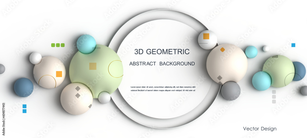 Poster vector, illustration abstract element with dynamic shape, 3d rendering white color background. minim