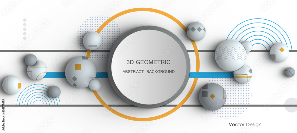 Poster vector, illustration abstract element with dynamic shape, 3d rendering white color background. minim