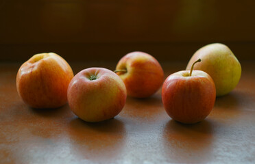 Red apple on the table