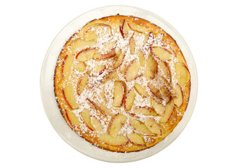 Fresh apple pancake outdoors isolated on transparency png file