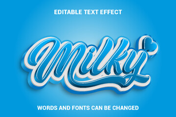 Milky 3D Vector Text Effect Fully Editable High Quality

