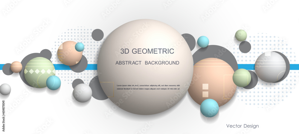 Aufkleber vector, illustration abstract element with dynamic 3d shape, gradient color background. minimal line