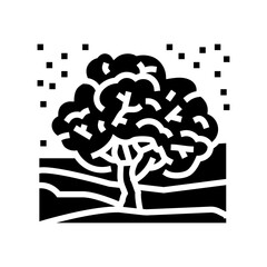 snow covered tree winter season glyph icon vector. snow covered tree winter season sign. isolated symbol illustration