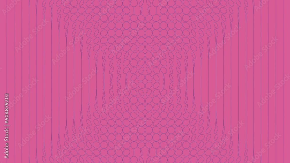 Aufkleber Movement of geometric shapes on pink background. 3d rendering loop animation