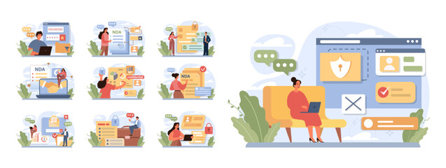 Personal data security set. Information privacy and confidentiality