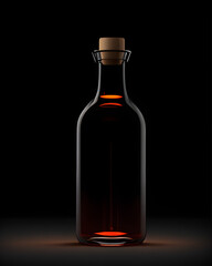 Isolated Black Background Bottle Olive Oil Vinegar Wine Gourmet Chef Kitchen Menu