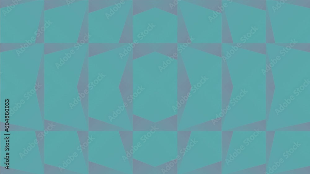 Poster Symmetrical pattern of simple geometric figures. 3d rendering loop animation 4K
