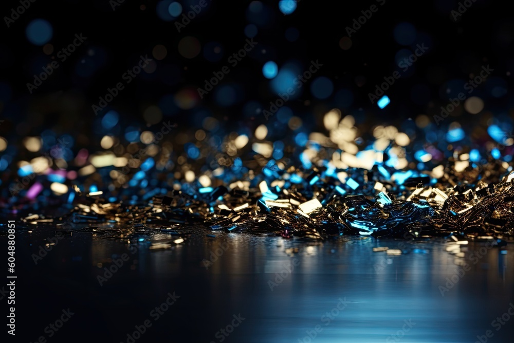 Wall mural blue and gold confetti