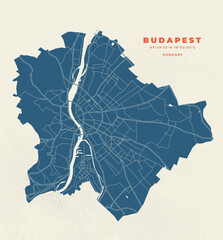 Naklejka premium Budapest map vector poster flyer