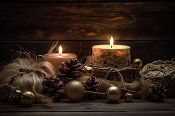 Christmas still life with candle