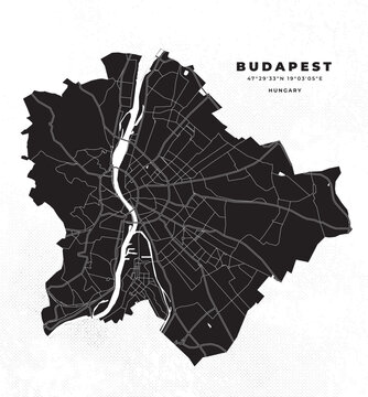 Budapest map vector poster flyer