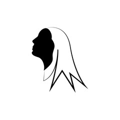 women's hair icon silhouette design template vector