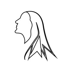 women's hair icon silhouette design template vector