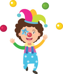Circus kid character illustration vector on white background
