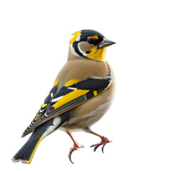 Fototapeta premium European goldfinch, Goldfinch bird, isolated, transparent background, no background. PNG. Generative AI.