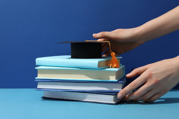 Concept of graduation, high school graduation, college graduation