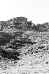 Trail up the valley to the Wolfberg Cracks. Monochrome