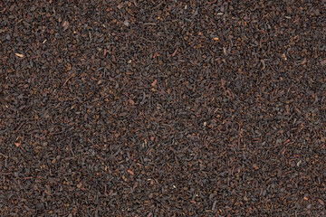 Black tea background. Top view.