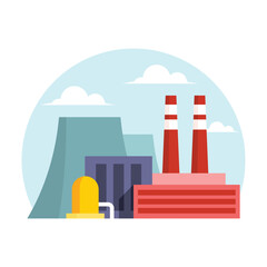 Fototapeta na wymiar Power plant icon. Flat illustration of power plant icon for web design