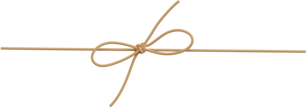 3D Render Twine Or String Tied In A Bow