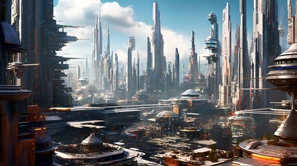 Futuristic city, generative AI