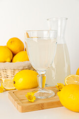 Concept of fresh summer drink - Limoncello cocktail