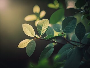 beautiful background from green leaves. natural wallpaper. AI generative