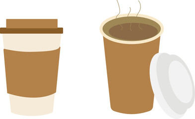 Delicious coffee paper cup icons, vector illustration design